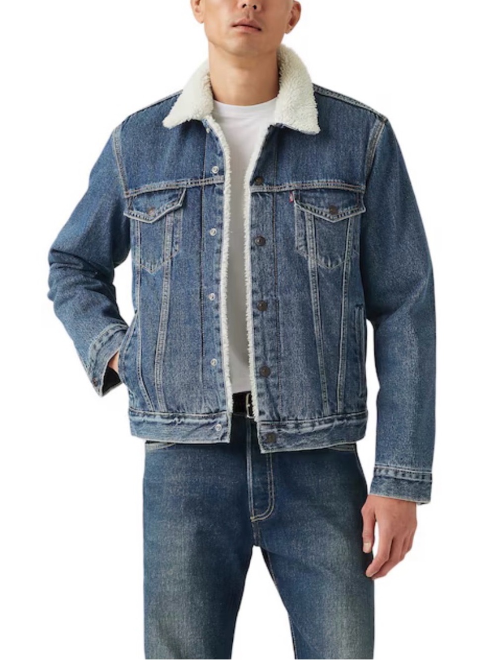 Levi's Blue Denim Sherpa-Lined Jacket